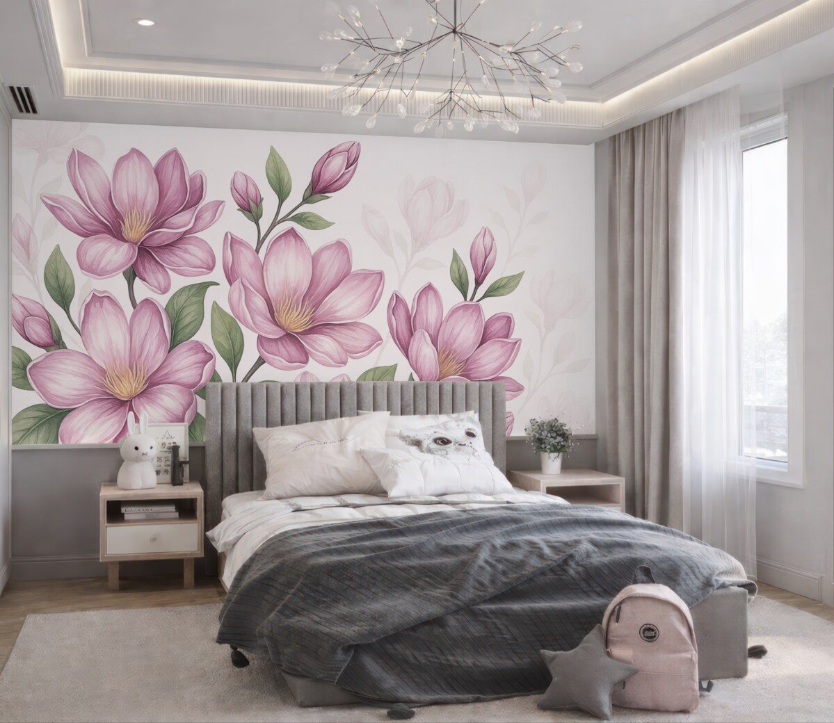 Fototapeta Wielkie różowe kwiaty.