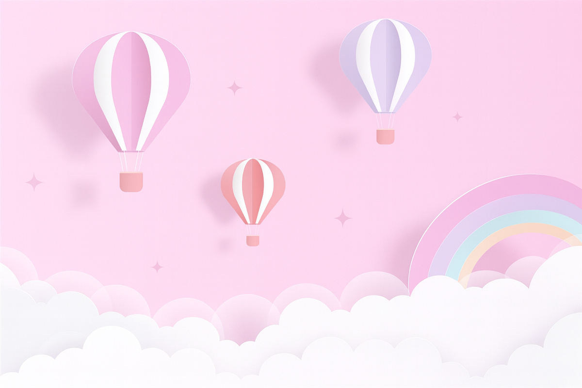 Fototapeta Baloniki i łuk kolorów.