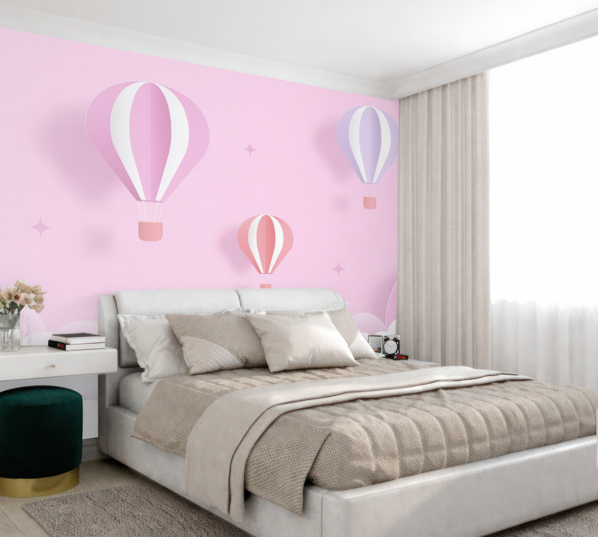 Fototapeta Baloniki i łuk kolorów.