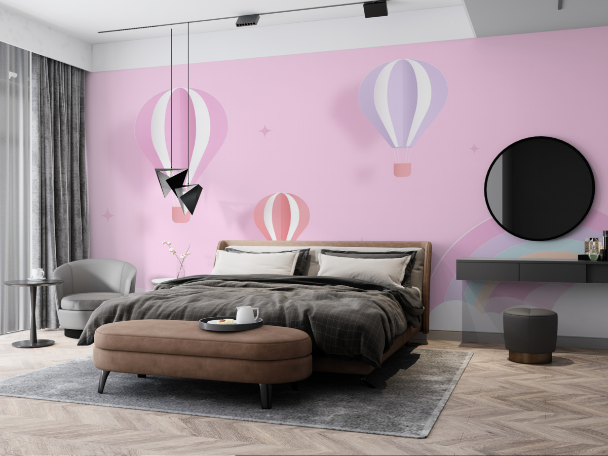 Fototapeta Baloniki i łuk kolorów.