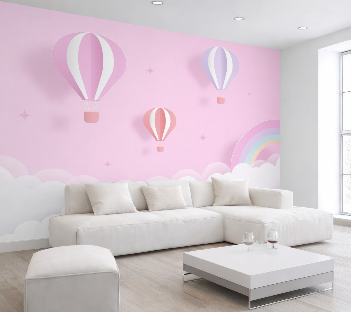 Fototapeta Baloniki i łuk kolorów.