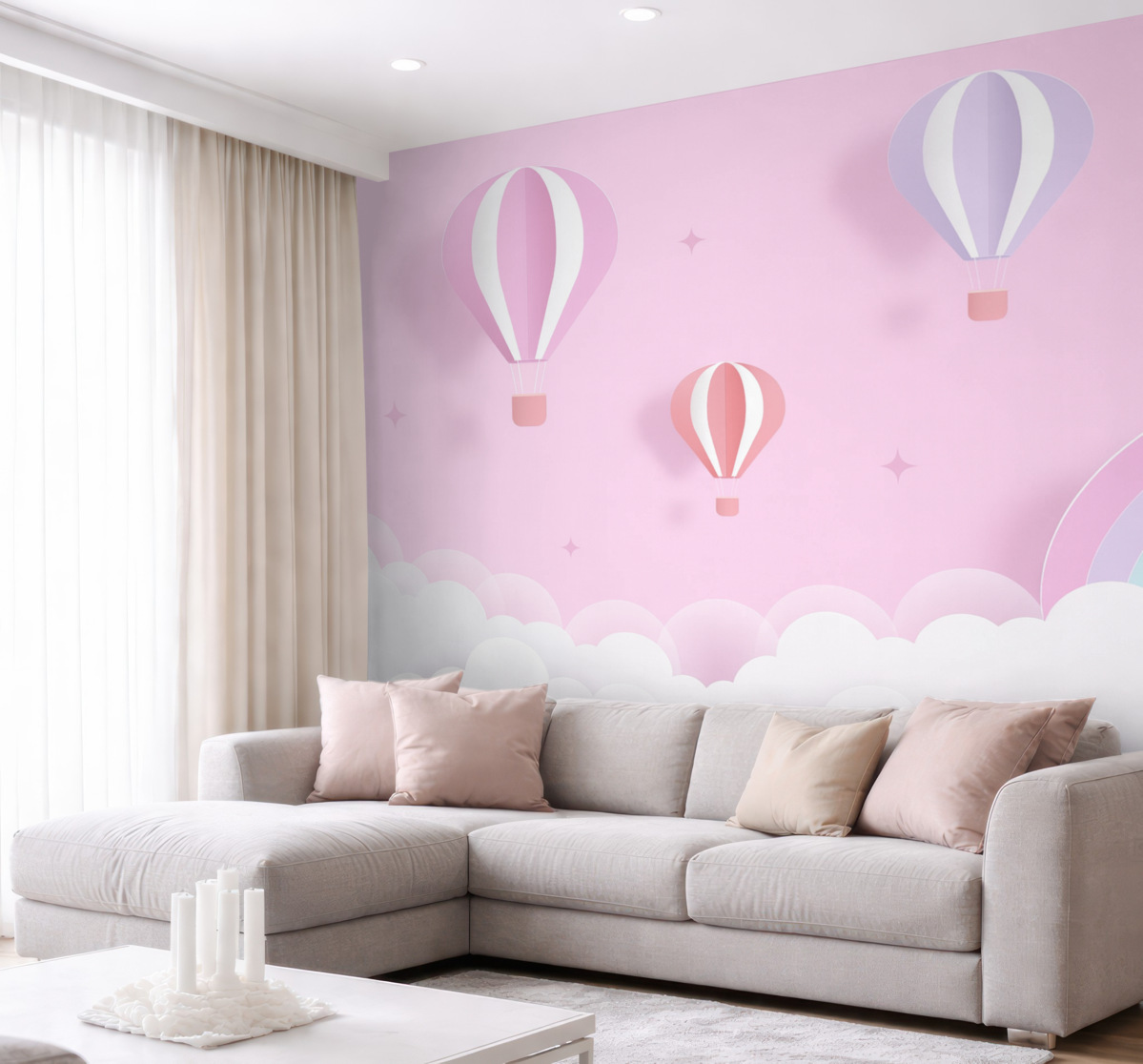 Fototapeta Baloniki i łuk kolorów.