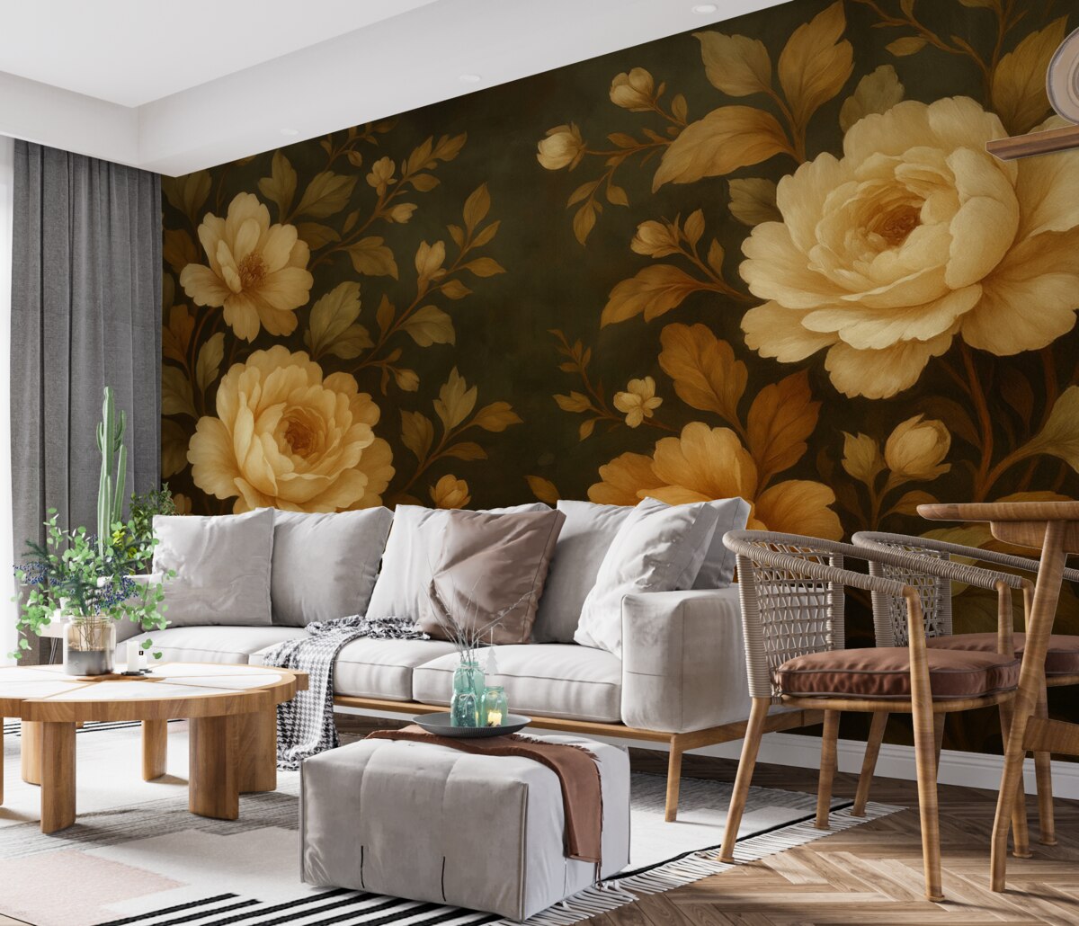 Fototapeta Urokliwy bukiet na ciemnym tle.