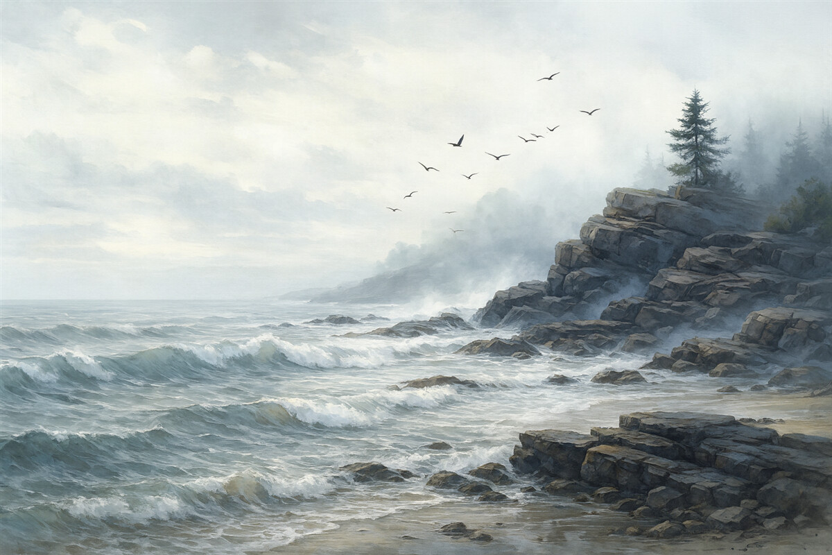 Fototapeta Cichy, malowany pejzaż.