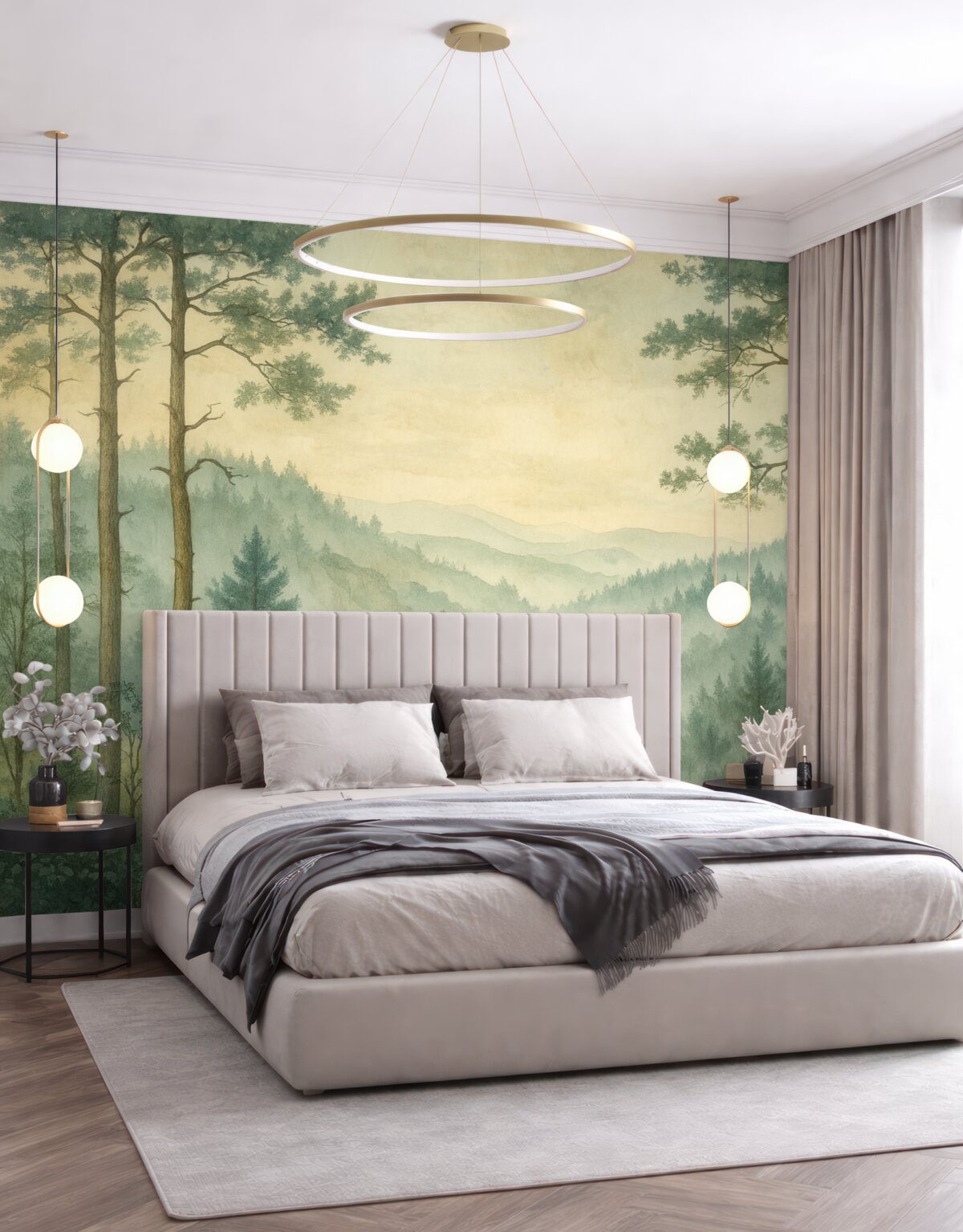 Fototapeta widok lasu z wzniesieniami