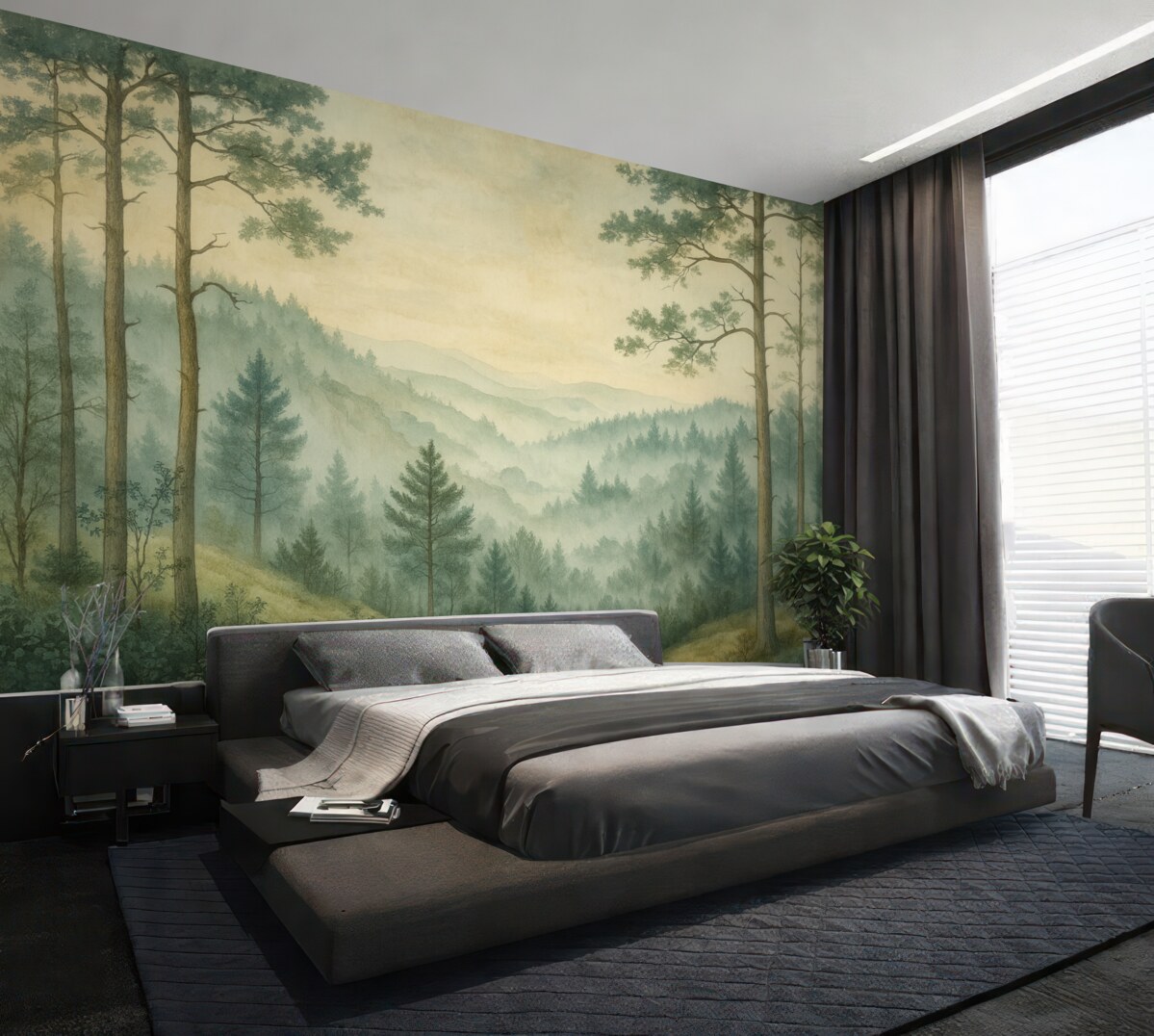 Fototapeta widok lasu z wzniesieniami