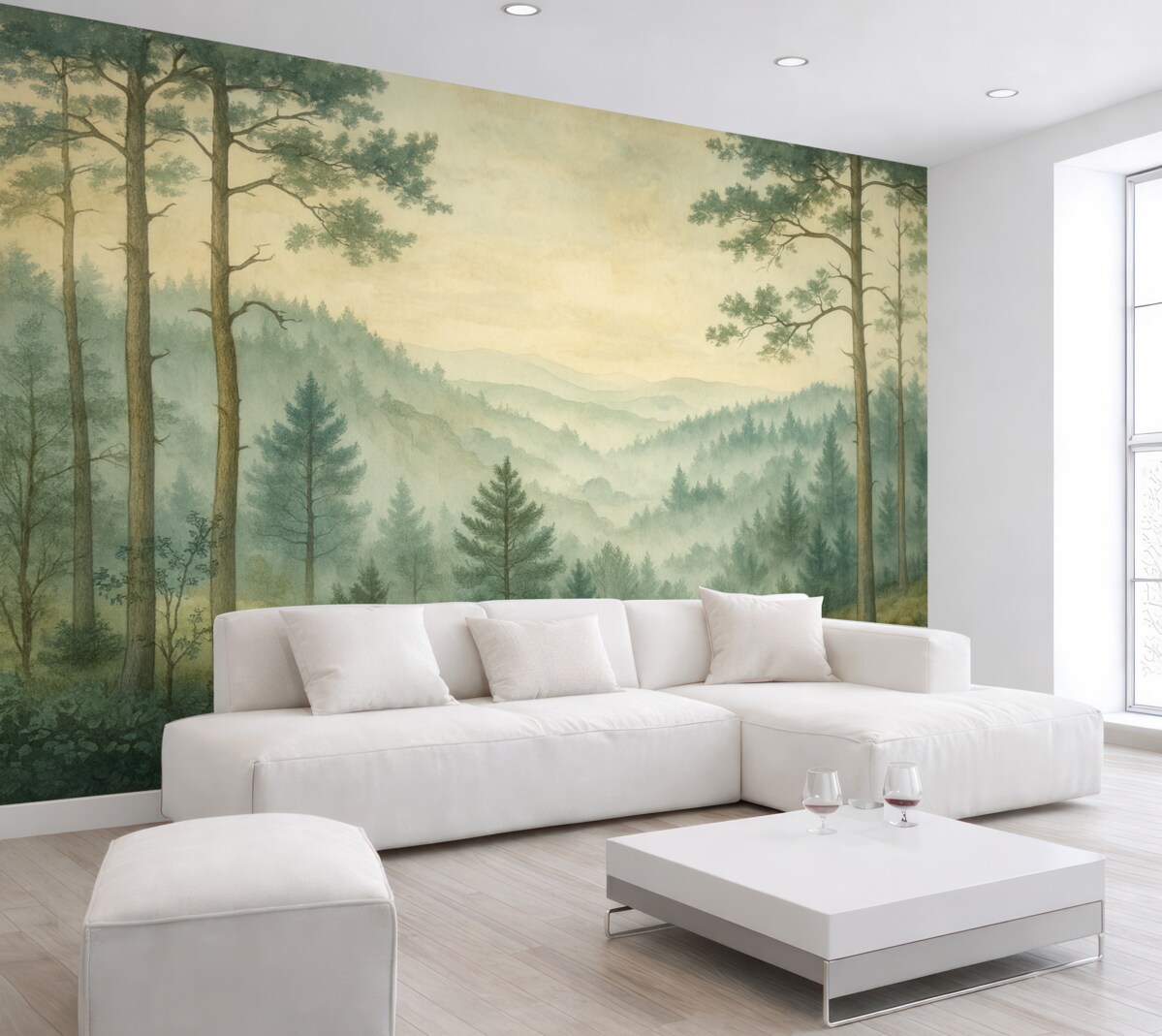 Fototapeta widok lasu z wzniesieniami