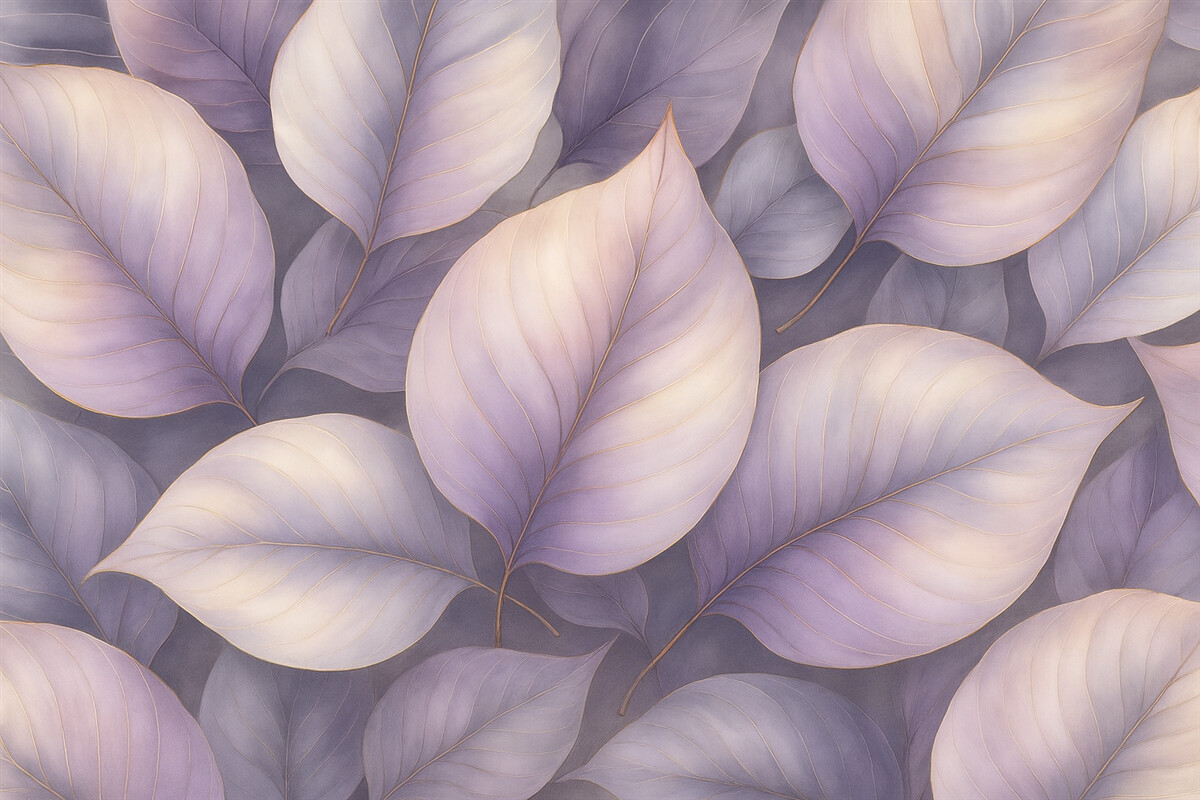 Fototapeta liście w purpurowych tonach