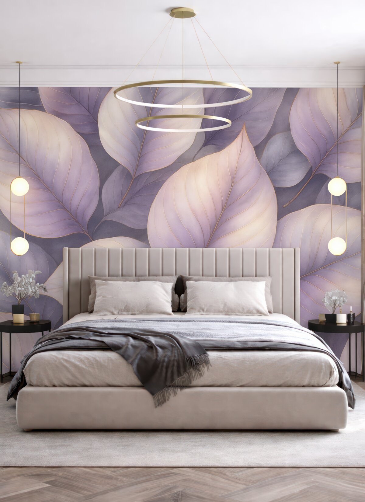 Fototapeta liście w purpurowych tonach