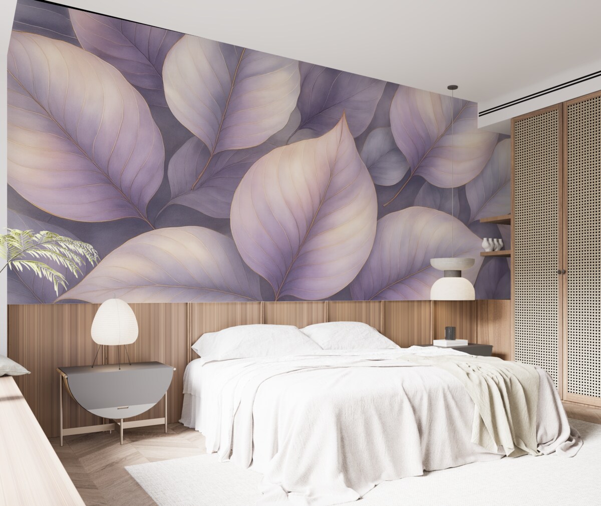 Fototapeta liście w purpurowych tonach