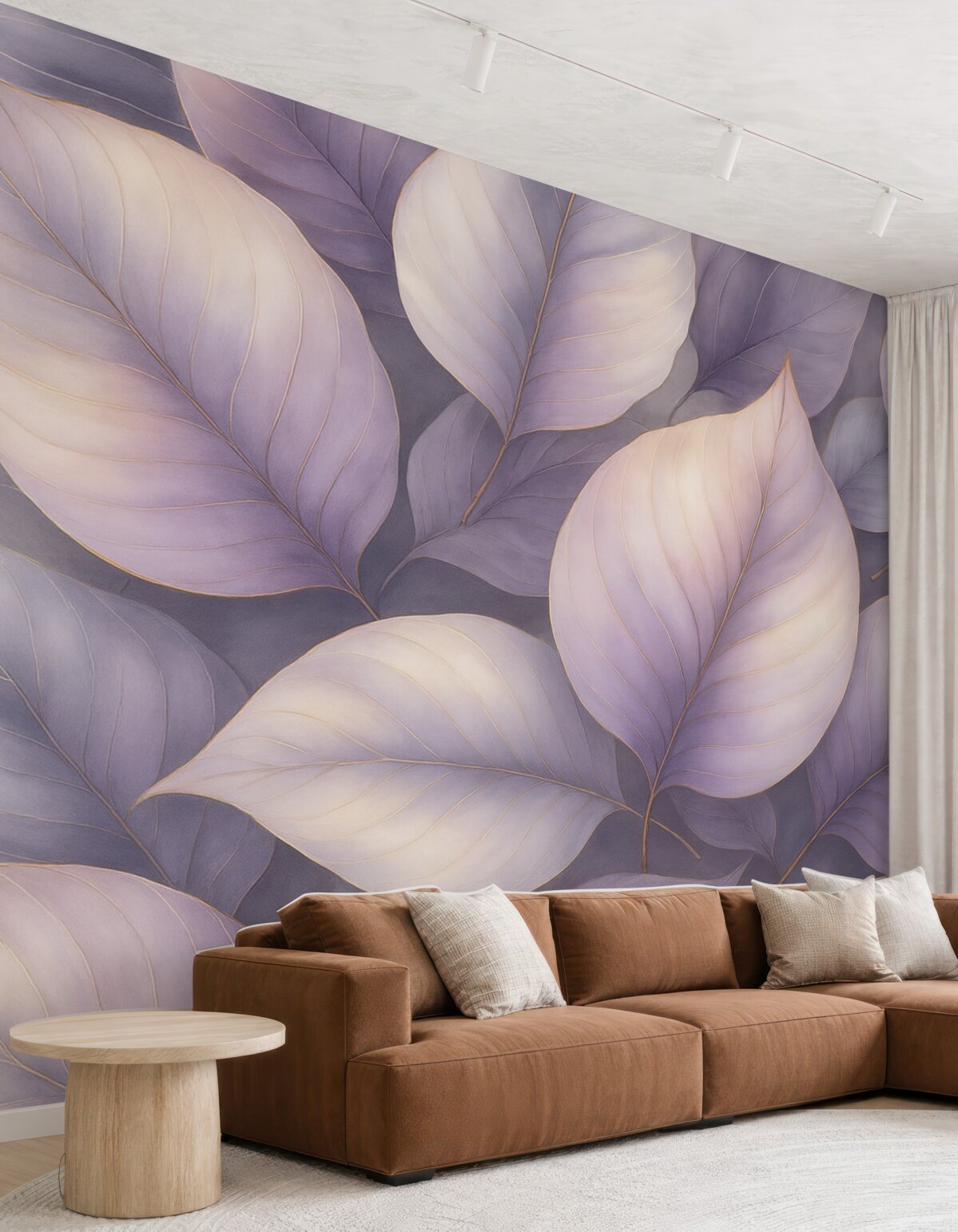 Fototapeta liście w purpurowych tonach