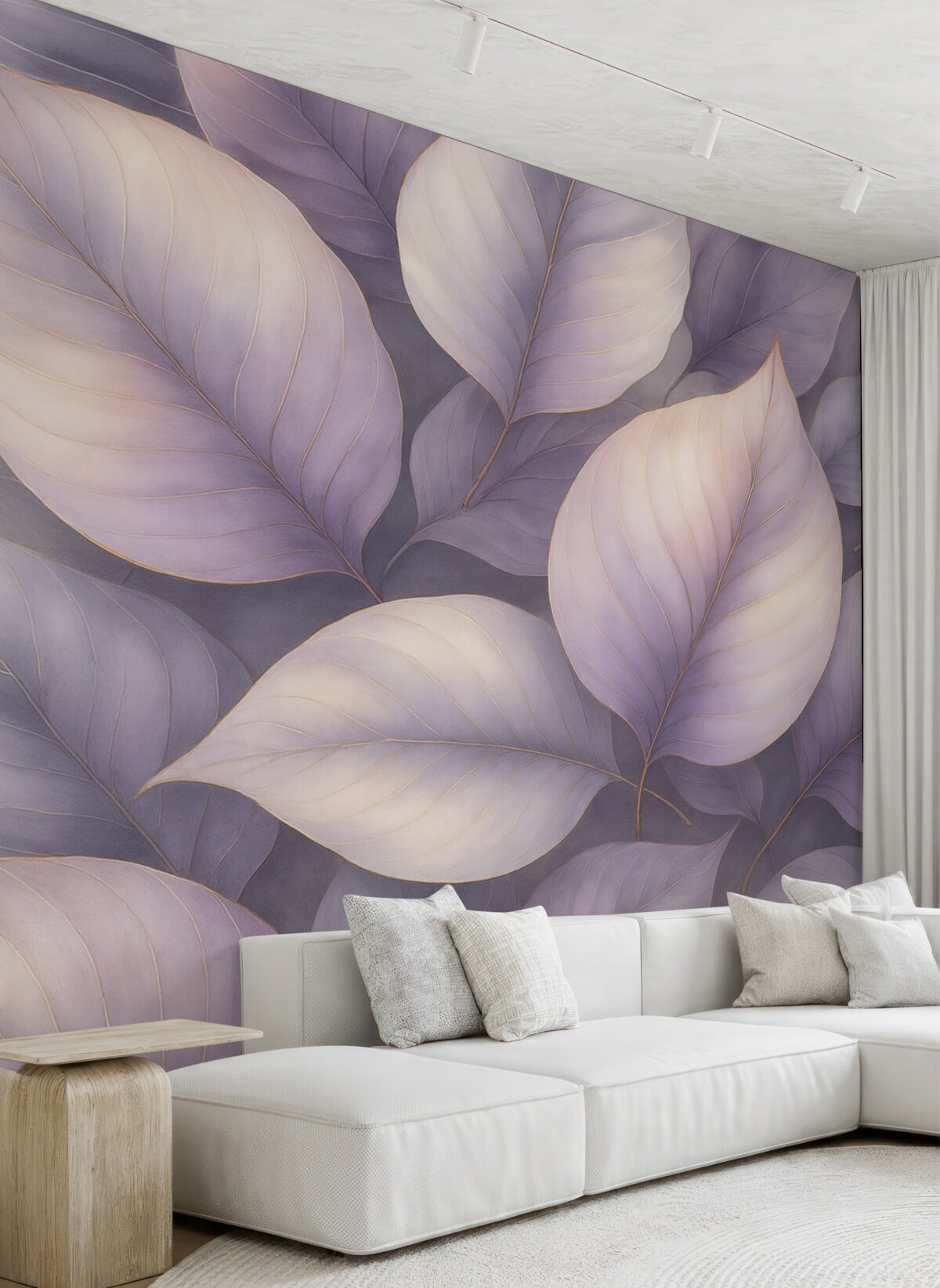 Fototapeta liście w purpurowych tonach