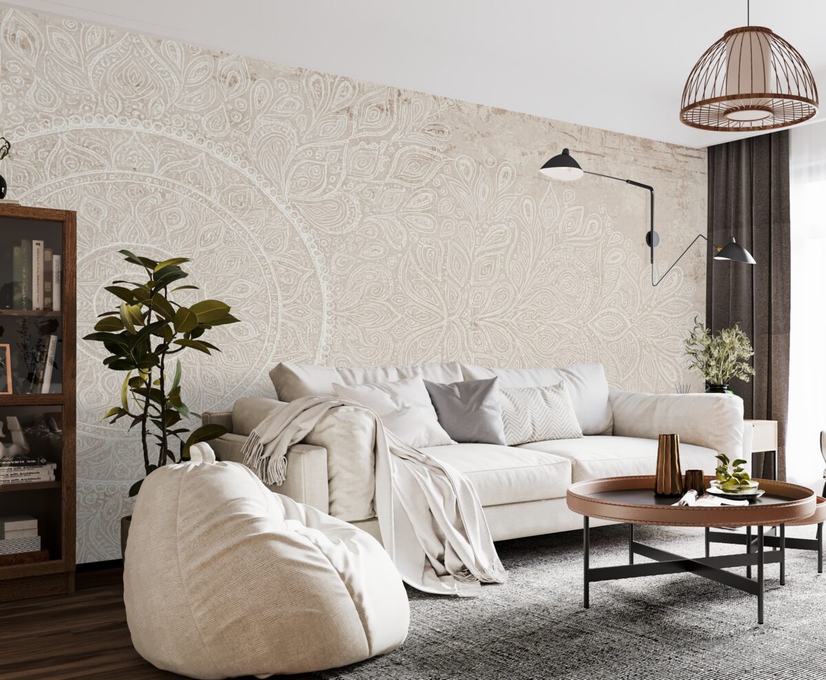 Fototapeta Etniczna mandala w subtelnych tonach.