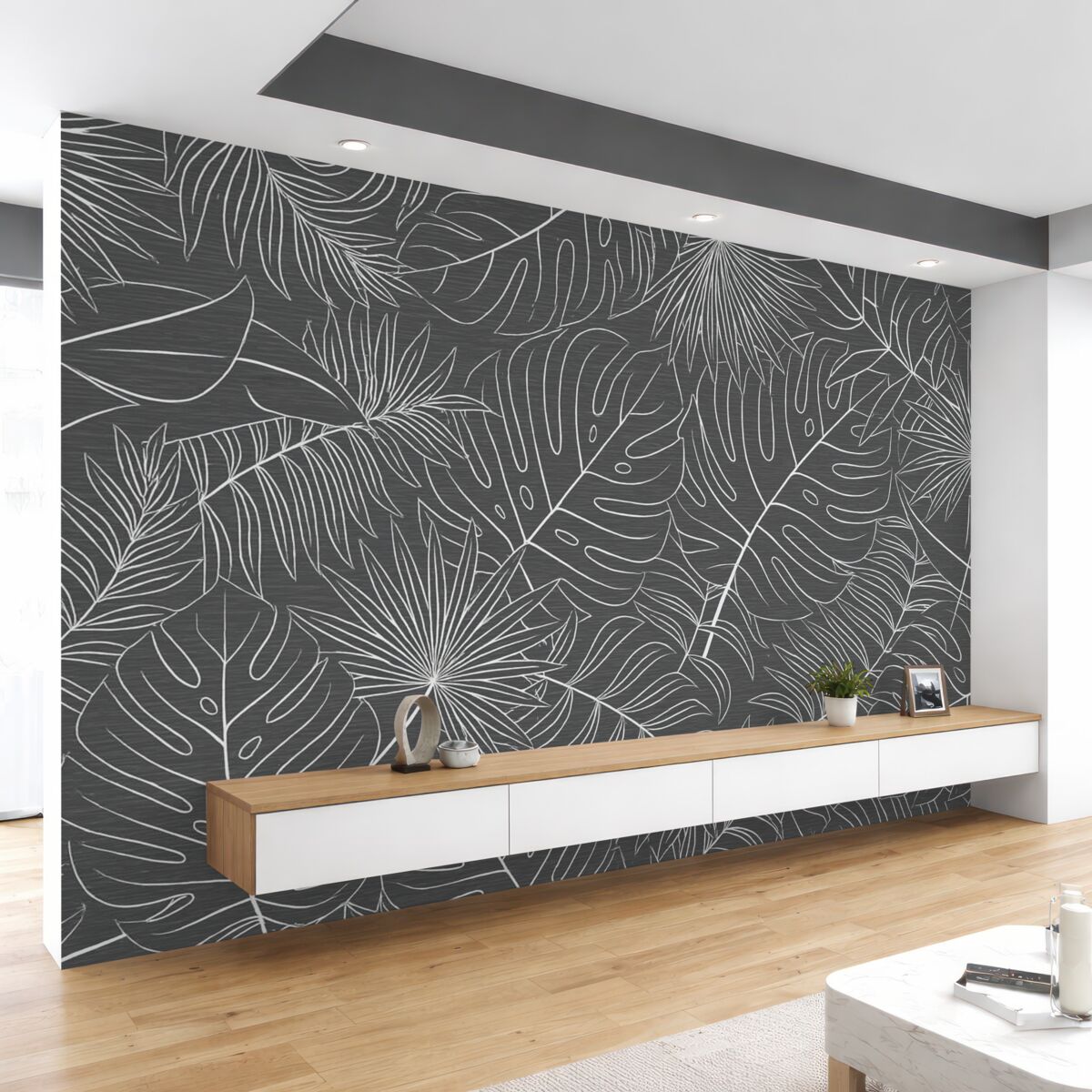 Fototapeta Liście tropikalne w formie graficznej.