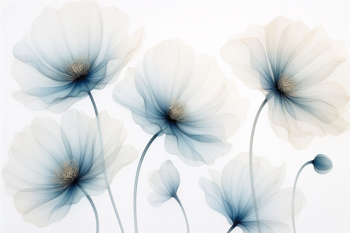 Fototapeta Przezroczyste florystyczne kompozycje.