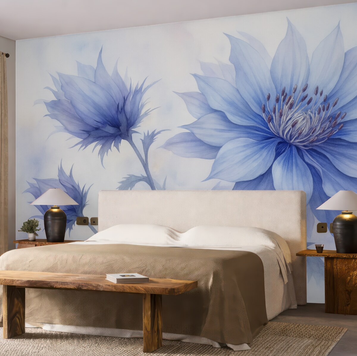 Fototapeta Chabry naśladujące technikę akwarelową.