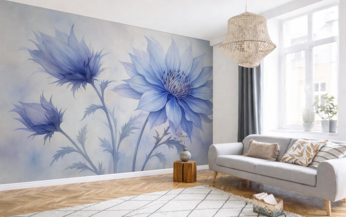 Fototapeta Chabry naśladujące technikę akwarelową.