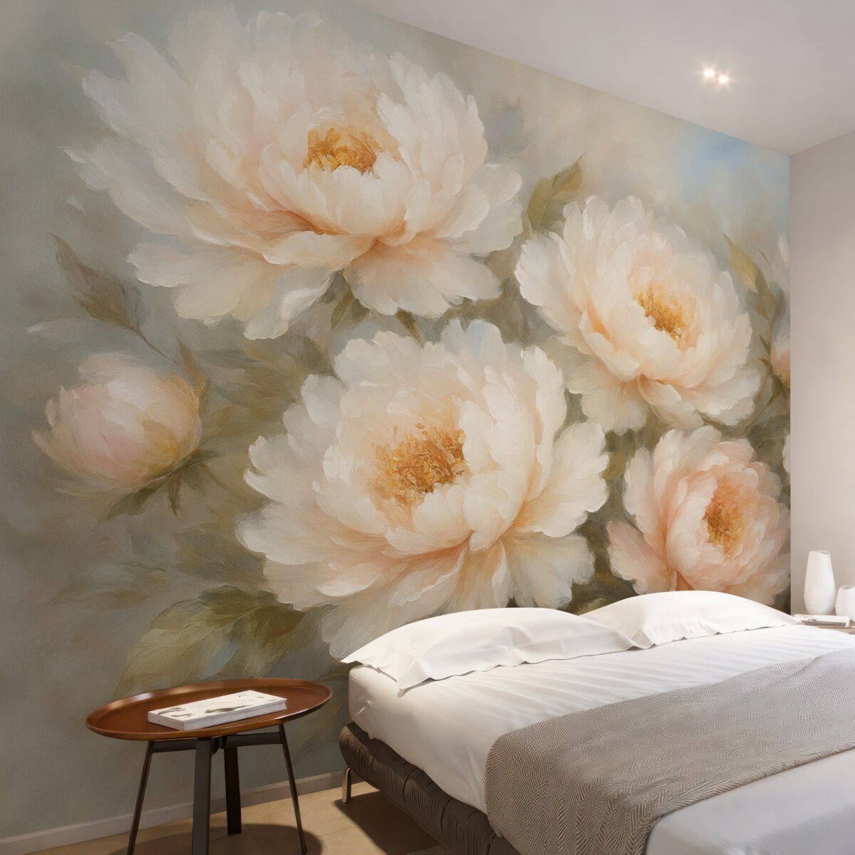 Fototapeta Piwonie naśladujące gesty malarskie.