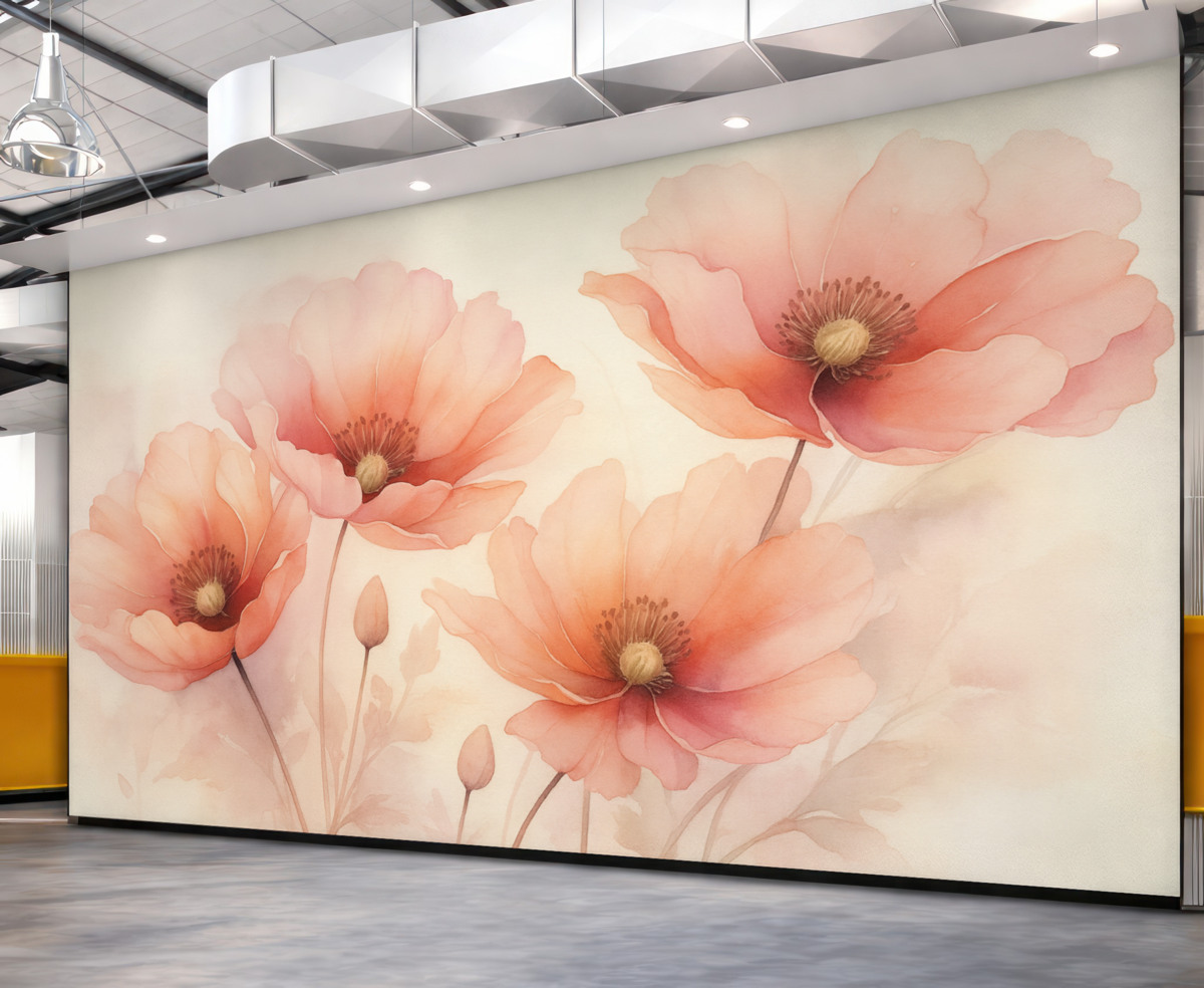 Fototapeta Maki naśladują rozmytą akwarelę.