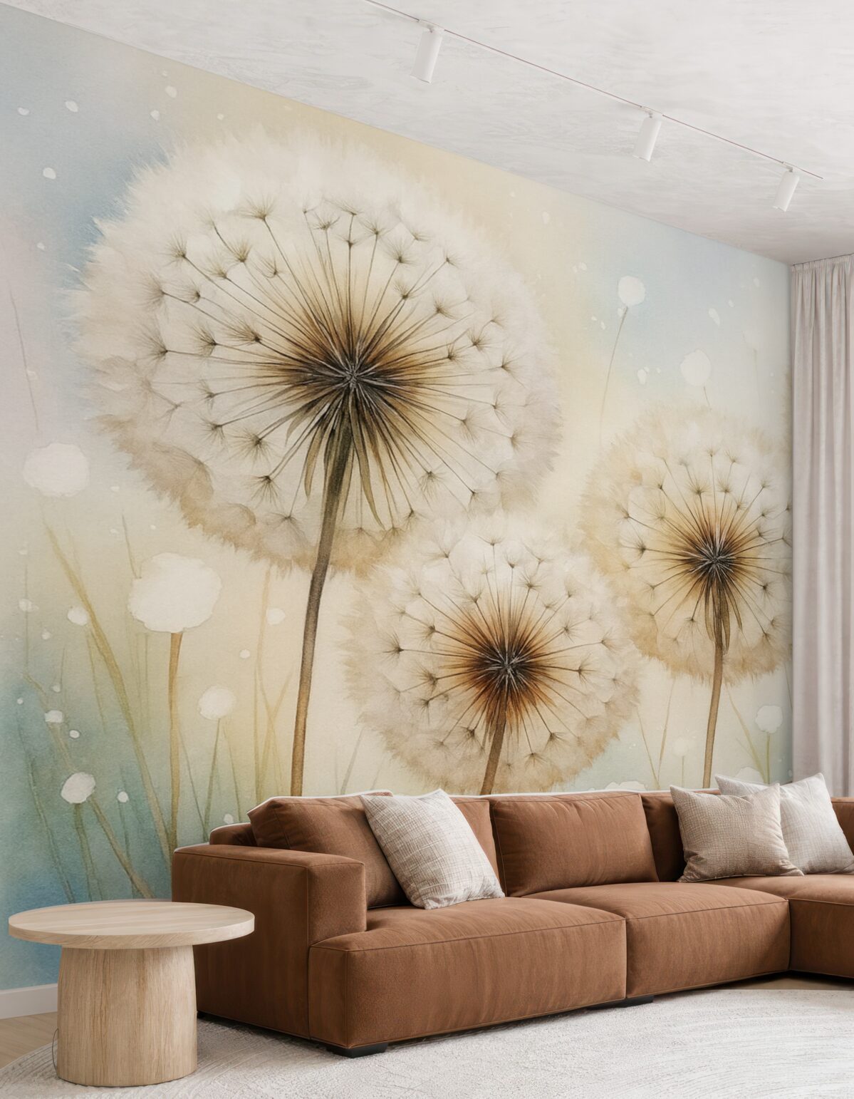 Fototapeta Mlecze przypominają wilgotną akwarelę.