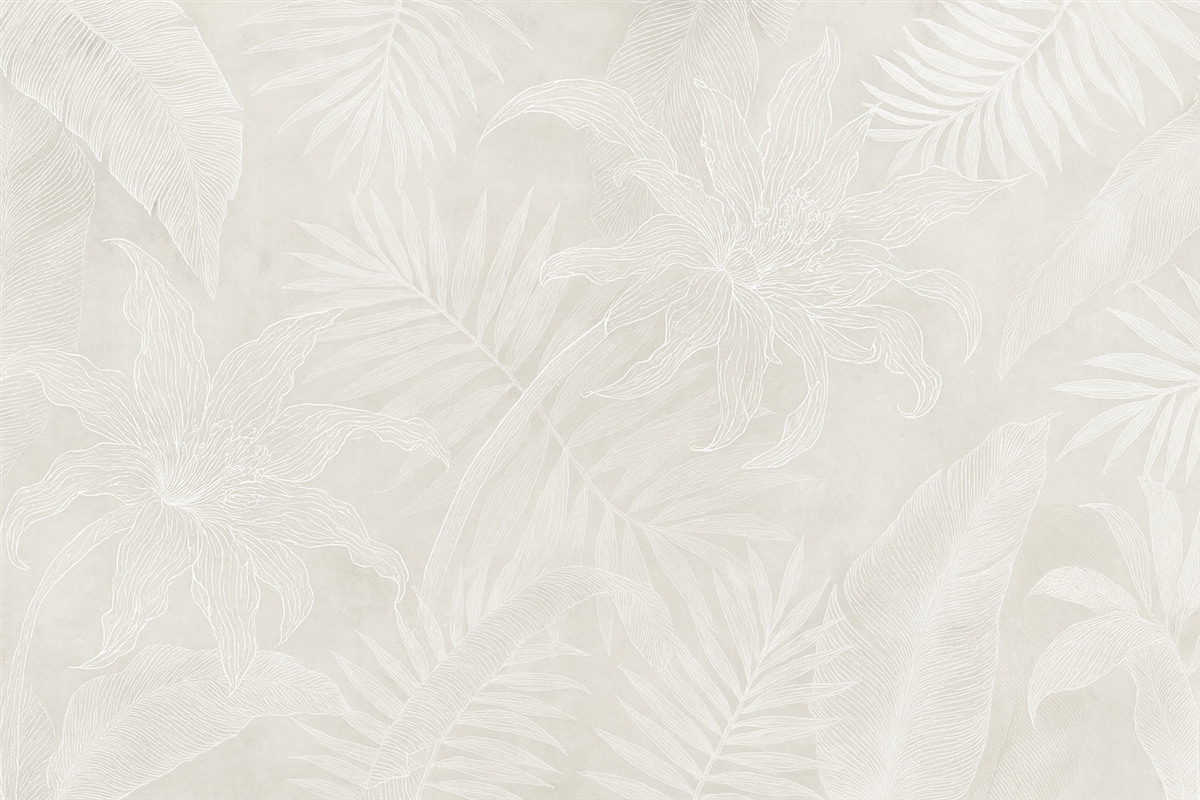 Fototapeta Tropikalne liście z efektem vintage w jasnym odcieniu.