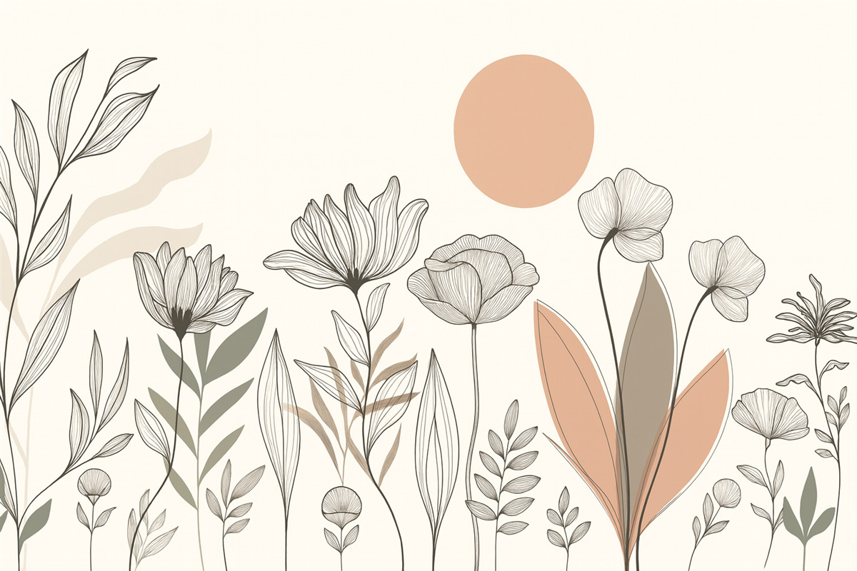 Fototapeta Kwiaty w stylu bohemian.