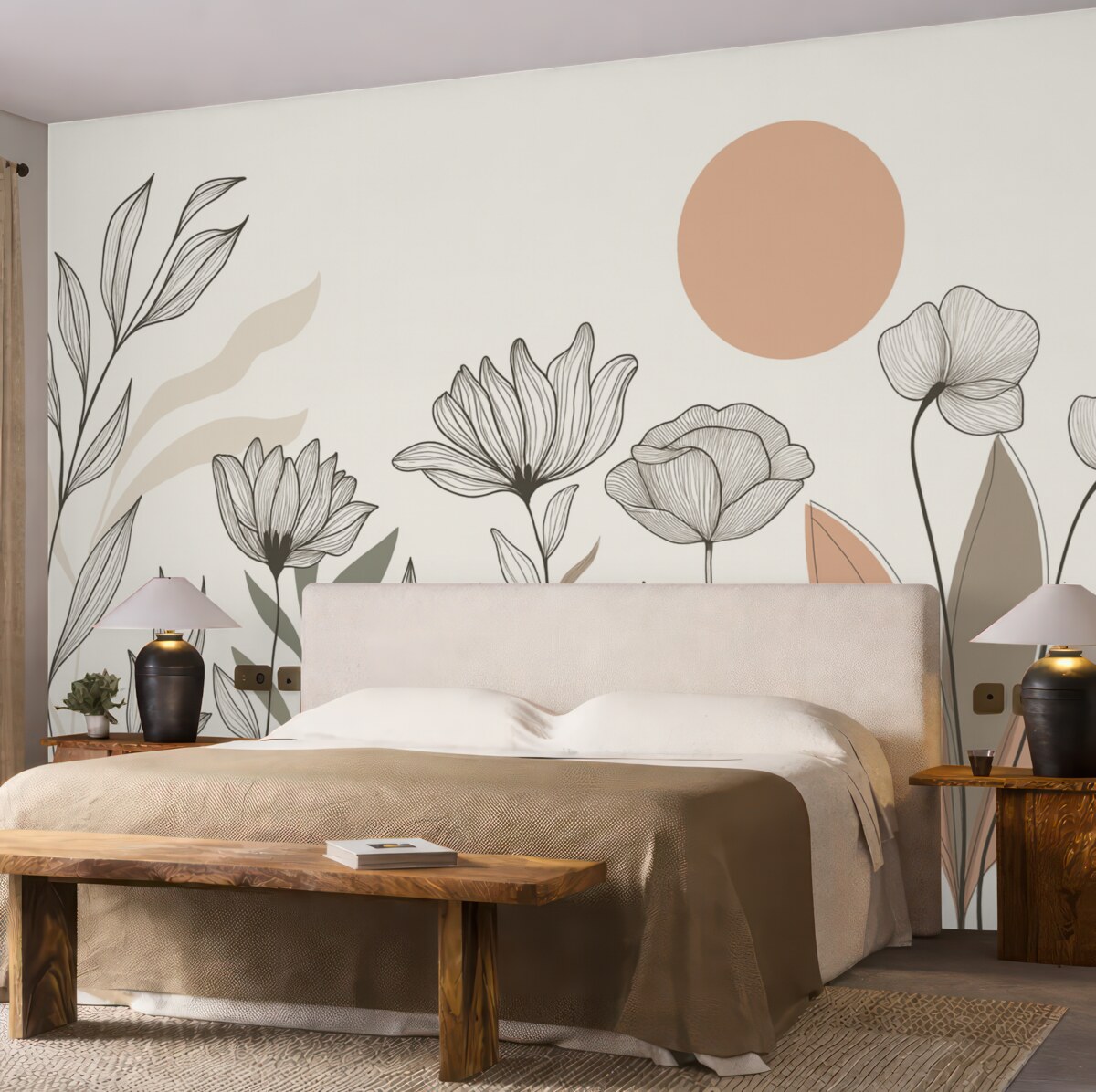 Fototapeta Kwiaty w stylu bohemian.