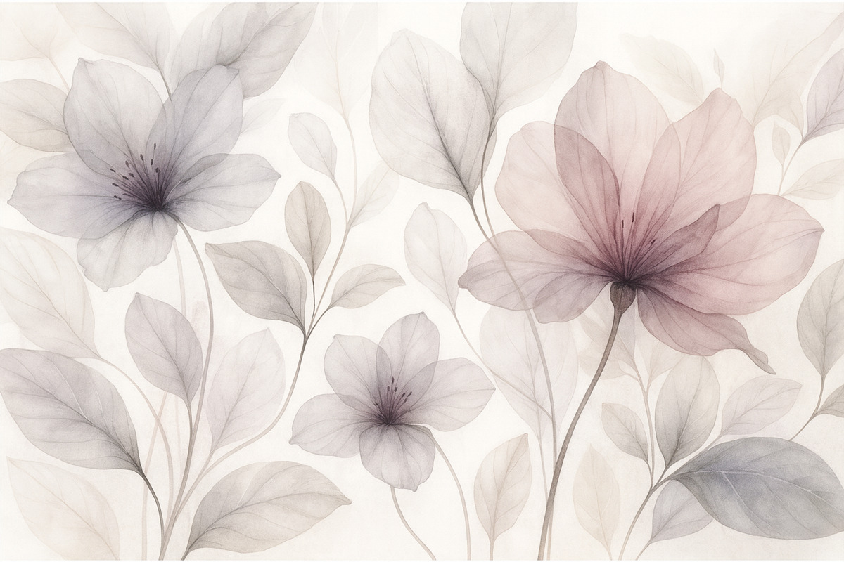 Fototapeta Ulotne kwiaty w subtelnych pastelowych odcieniach.