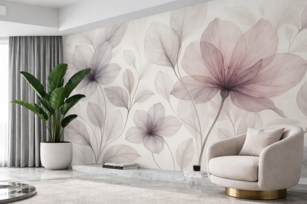 Fototapeta Ulotne kwiaty w subtelnych pastelowych odcieniach.