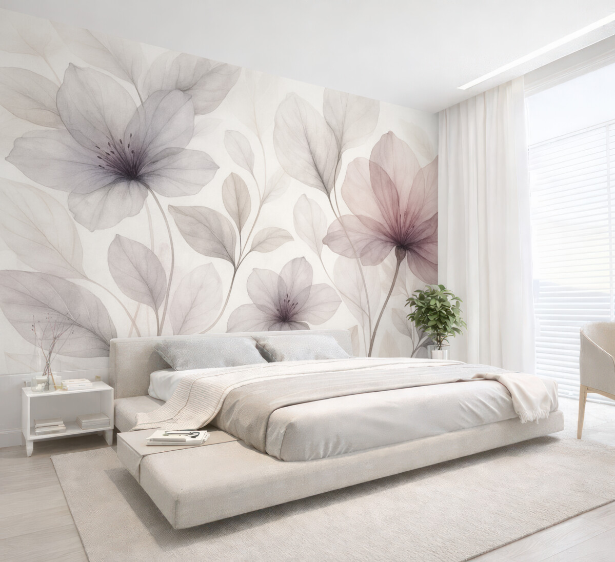 Fototapeta Ulotne kwiaty w subtelnych pastelowych odcieniach.