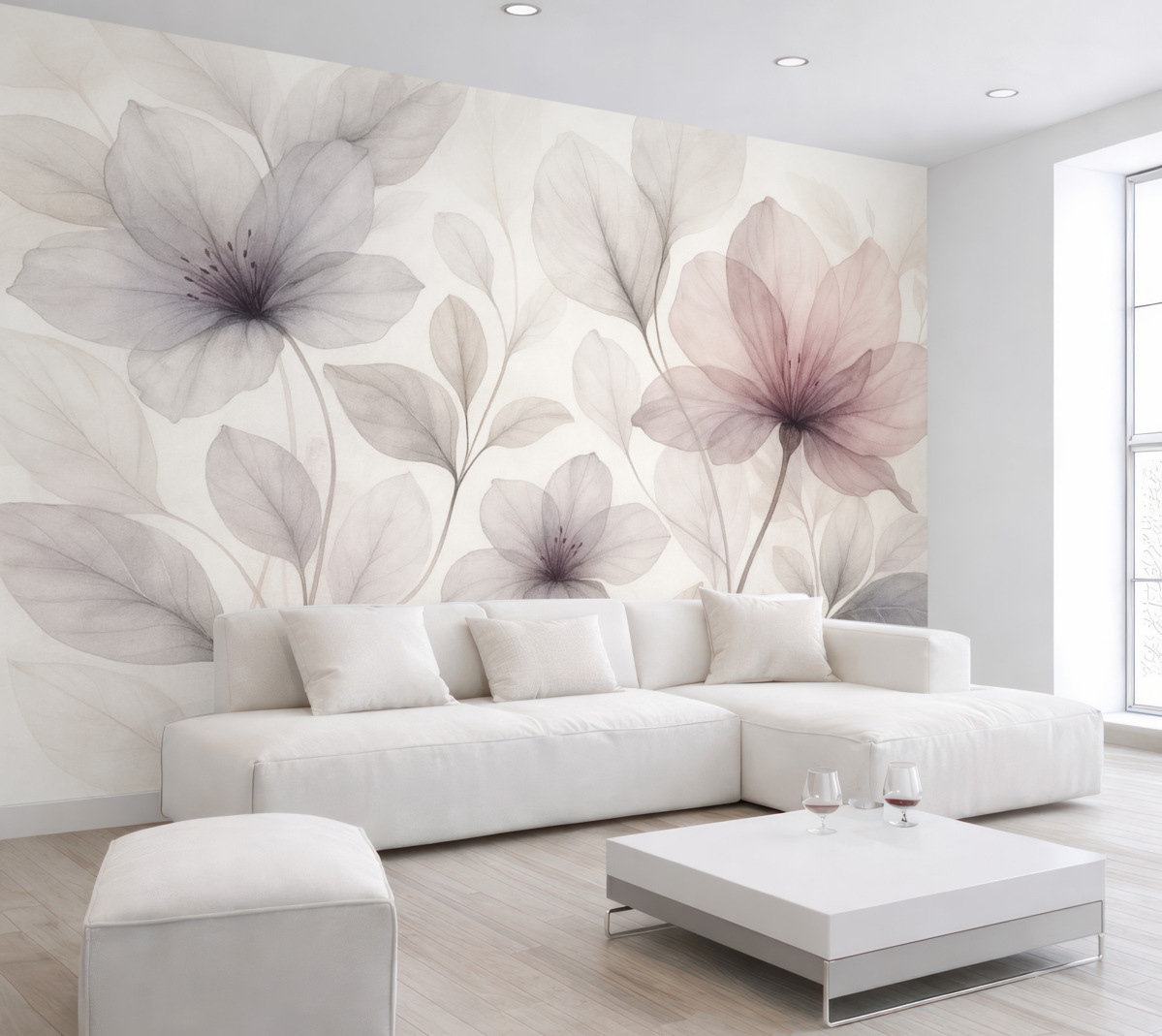 Fototapeta Ulotne kwiaty w subtelnych pastelowych odcieniach.