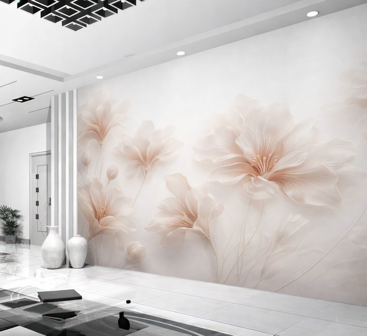 Fototapeta Stylowe kwiaty w delikatnych odcieniach.