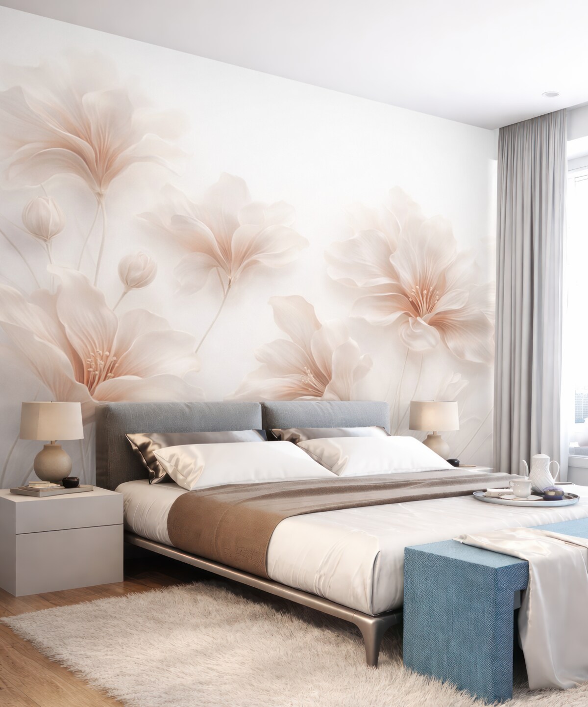 Fototapeta Stylowe kwiaty w delikatnych odcieniach.