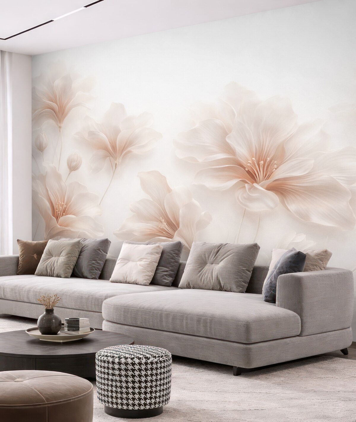 Fototapeta Stylowe kwiaty w delikatnych odcieniach.