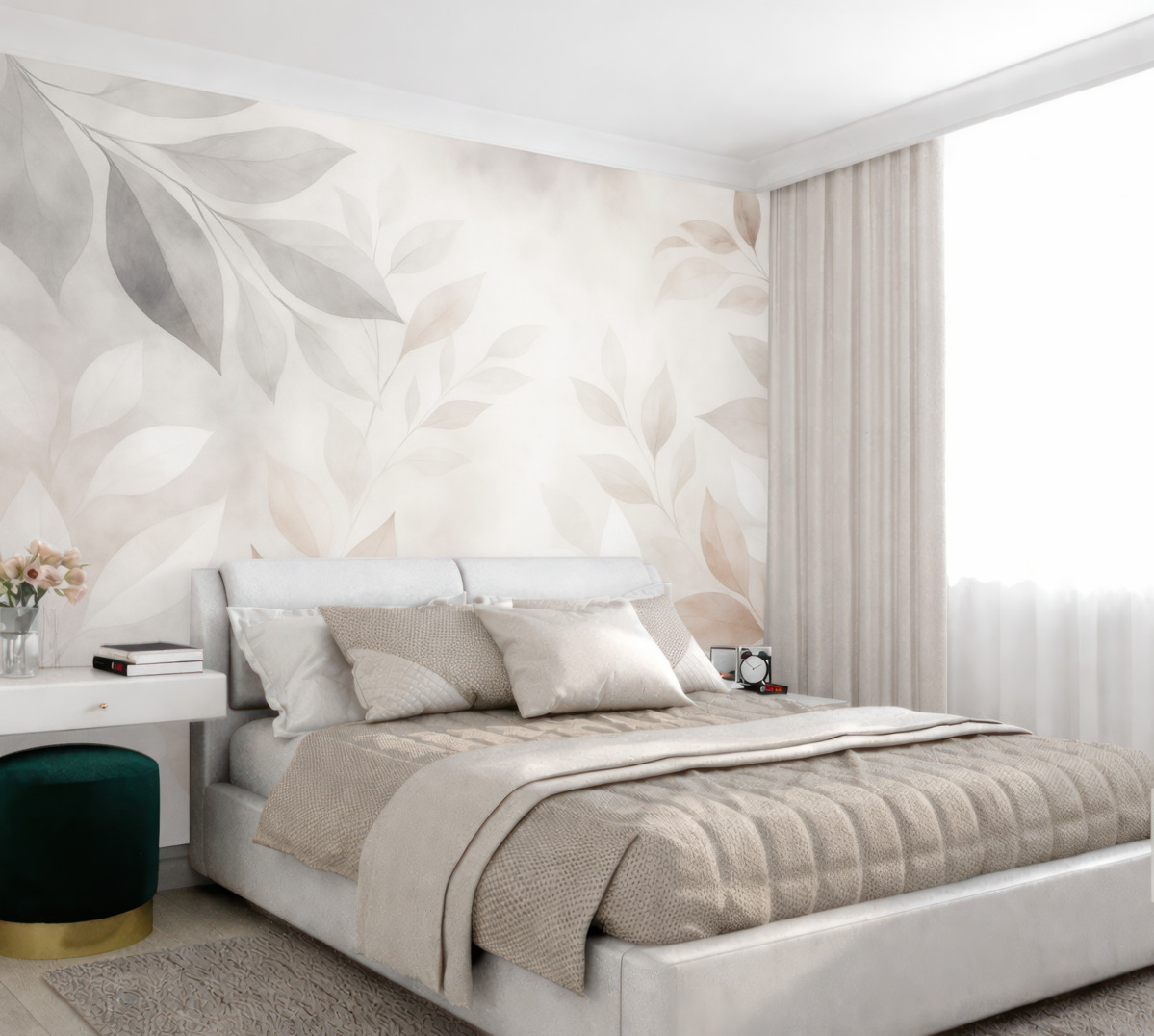 Fototapeta Cienkie liście w stonowanych odcieniach.