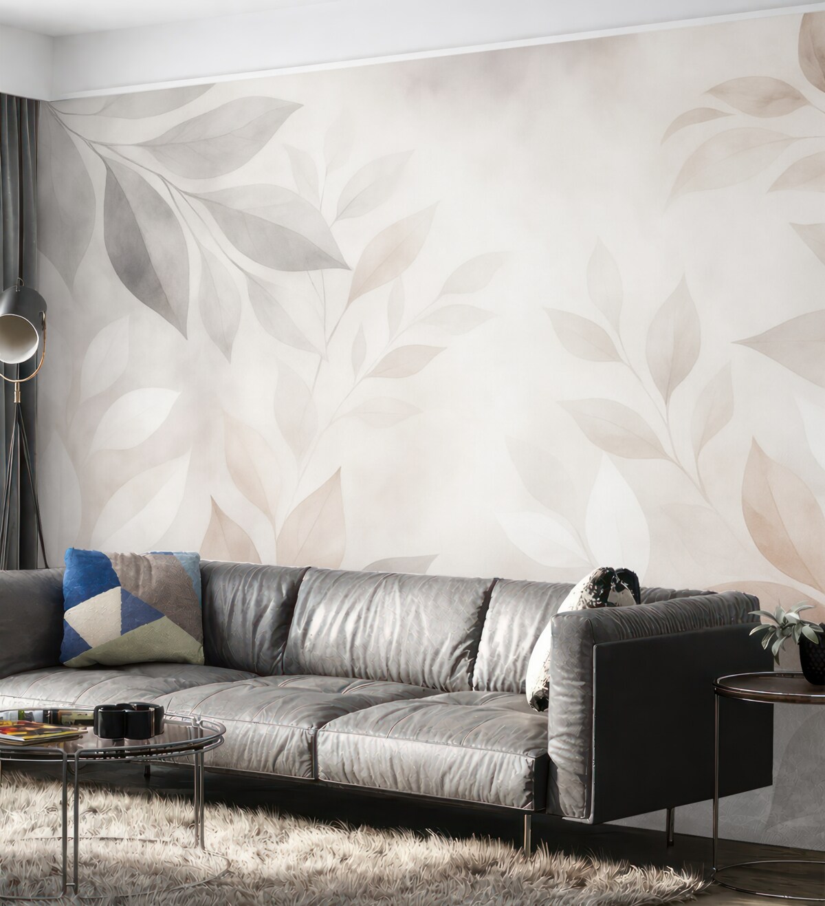 Fototapeta Cienkie liście w stonowanych odcieniach.