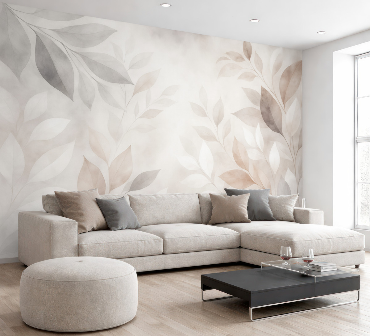 Fototapeta Cienkie liście w stonowanych odcieniach.