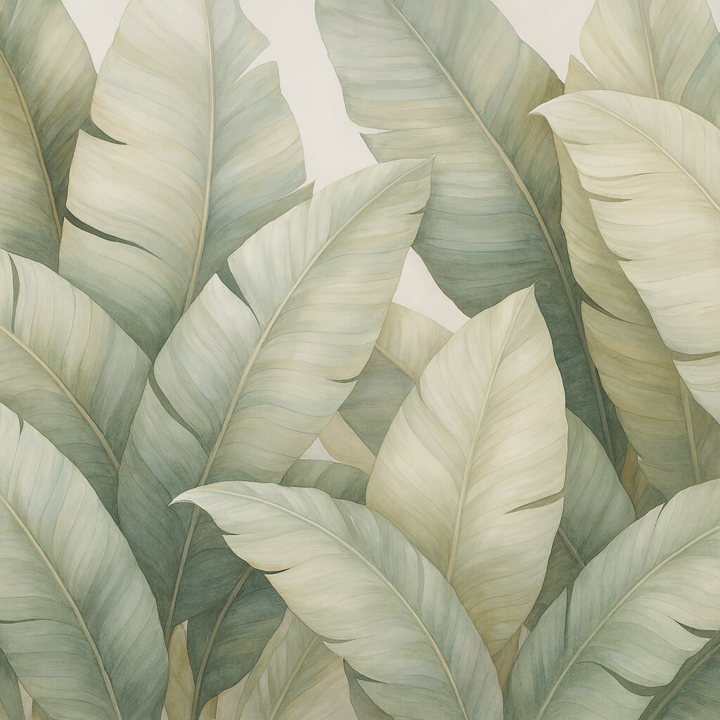 Fototapeta Liście bananowca w delikatnym odcieniu.
