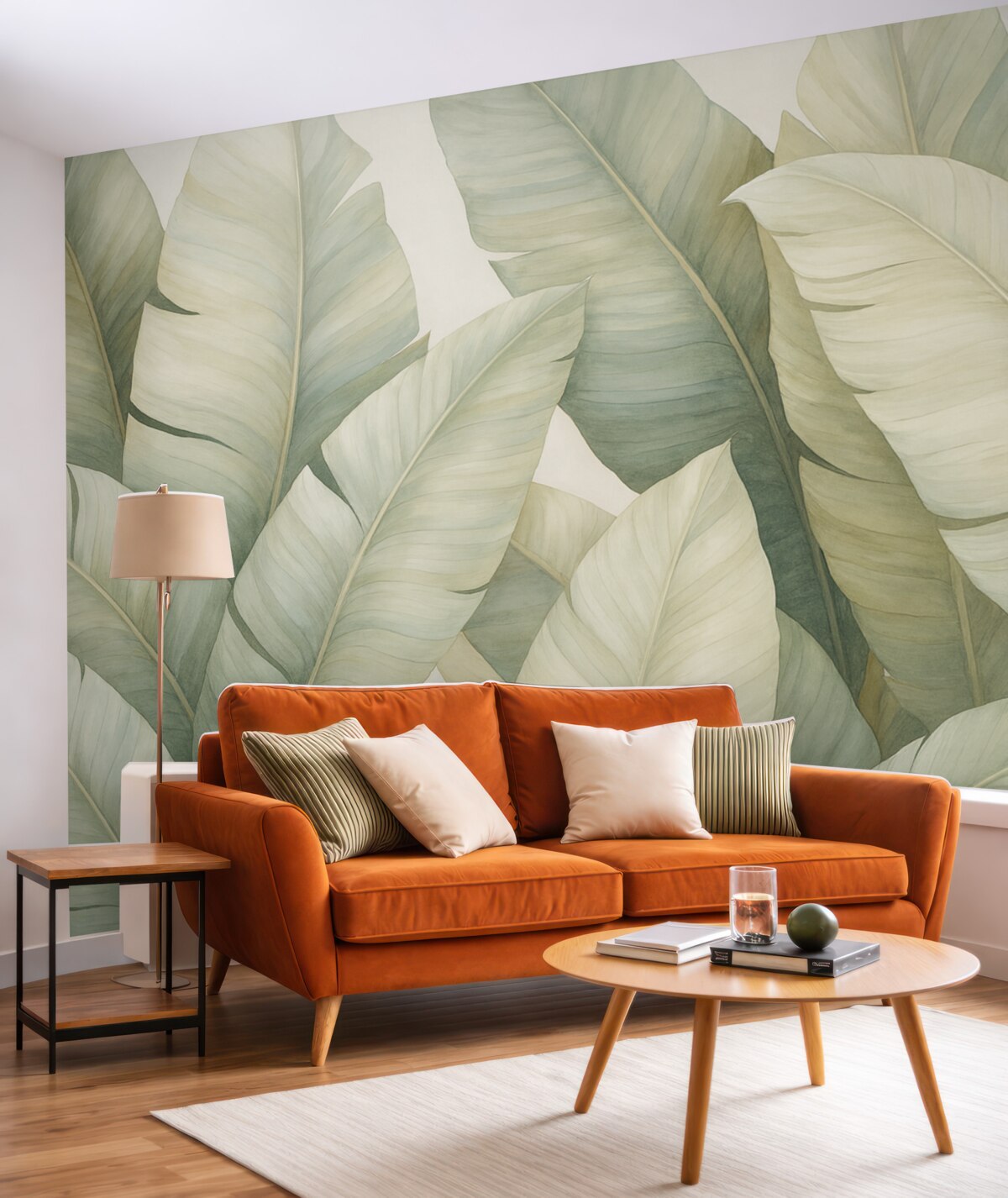 Fototapeta Liście bananowca w delikatnym odcieniu.