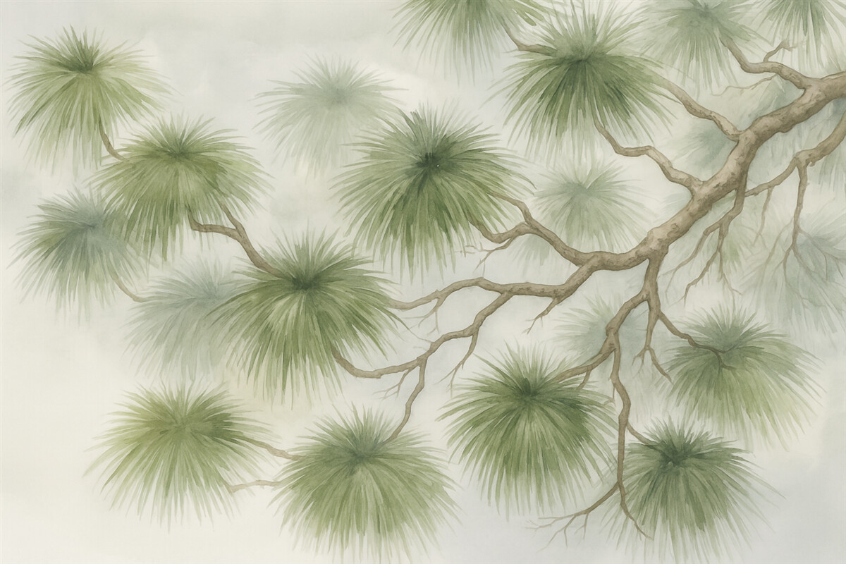 Fototapeta Abstrakcyjna akwarela naśladująca konary sosny.