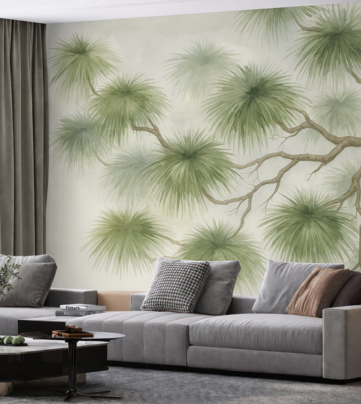 Fototapeta Abstrakcyjna akwarela naśladująca konary sosny.