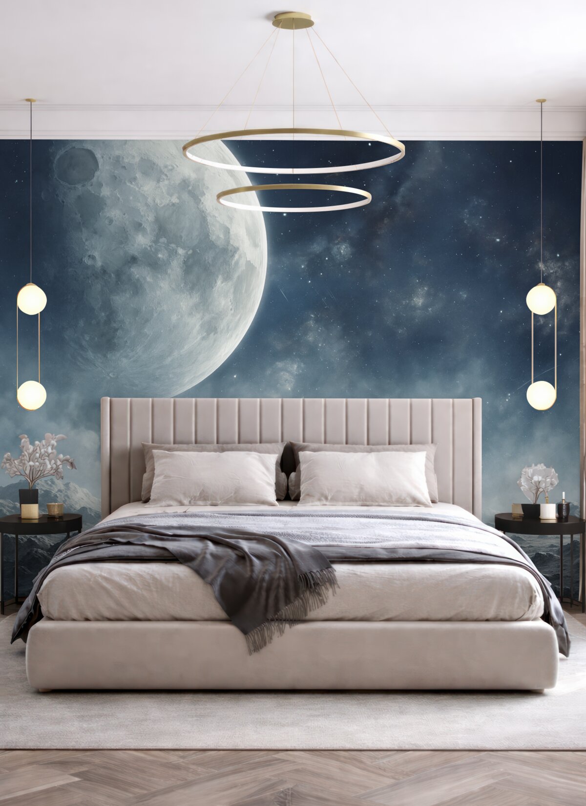 Fototapeta Abstrakcyjny pejzaż księżycowy.