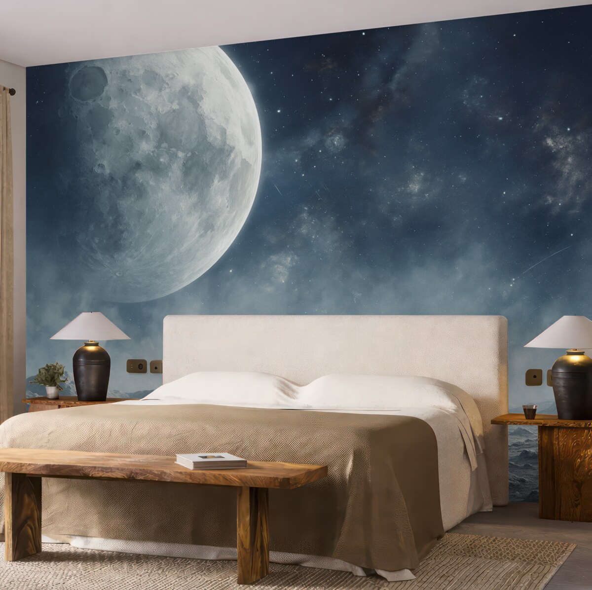 Fototapeta Abstrakcyjny pejzaż księżycowy.