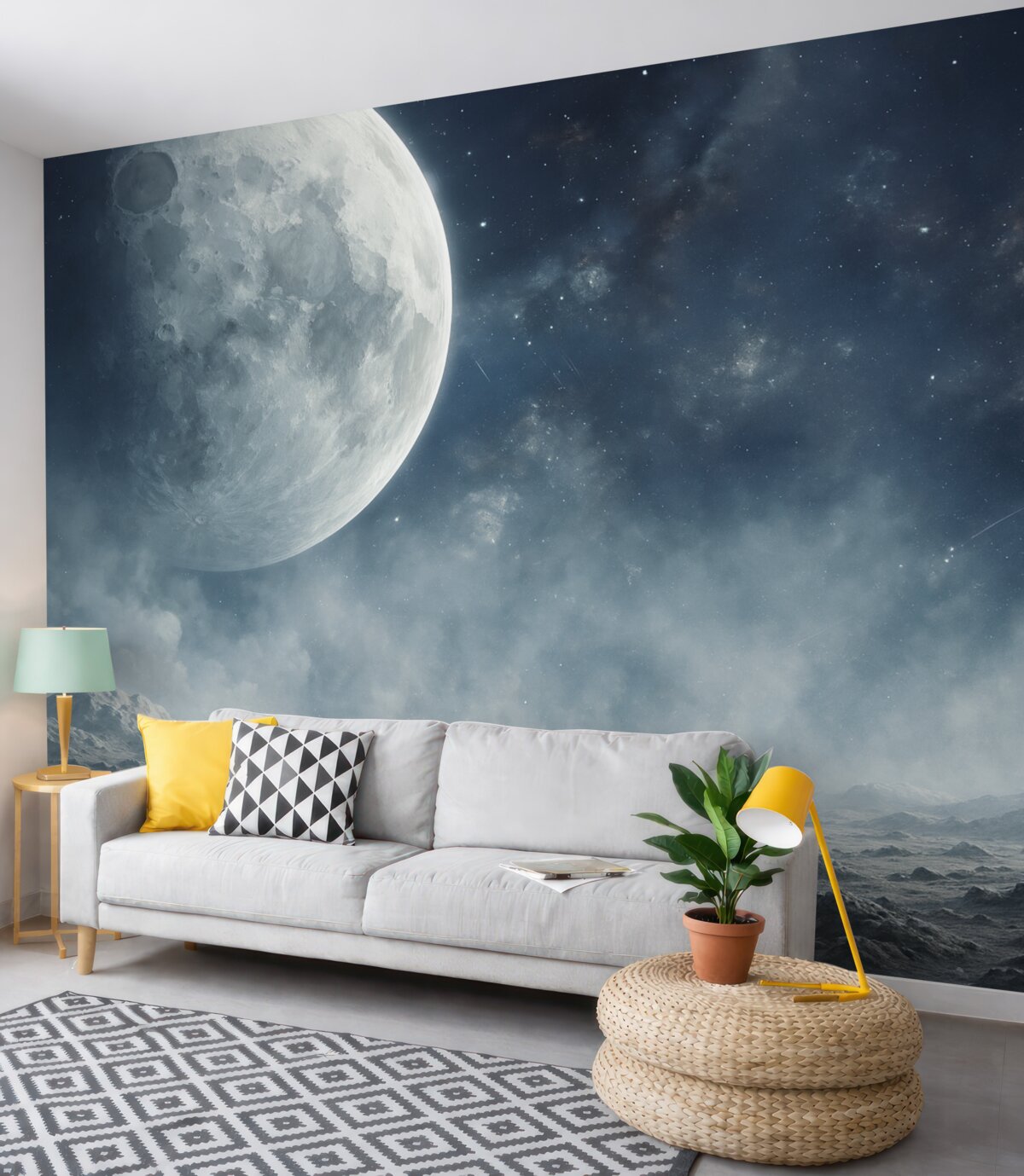 Fototapeta Abstrakcyjny pejzaż księżycowy.