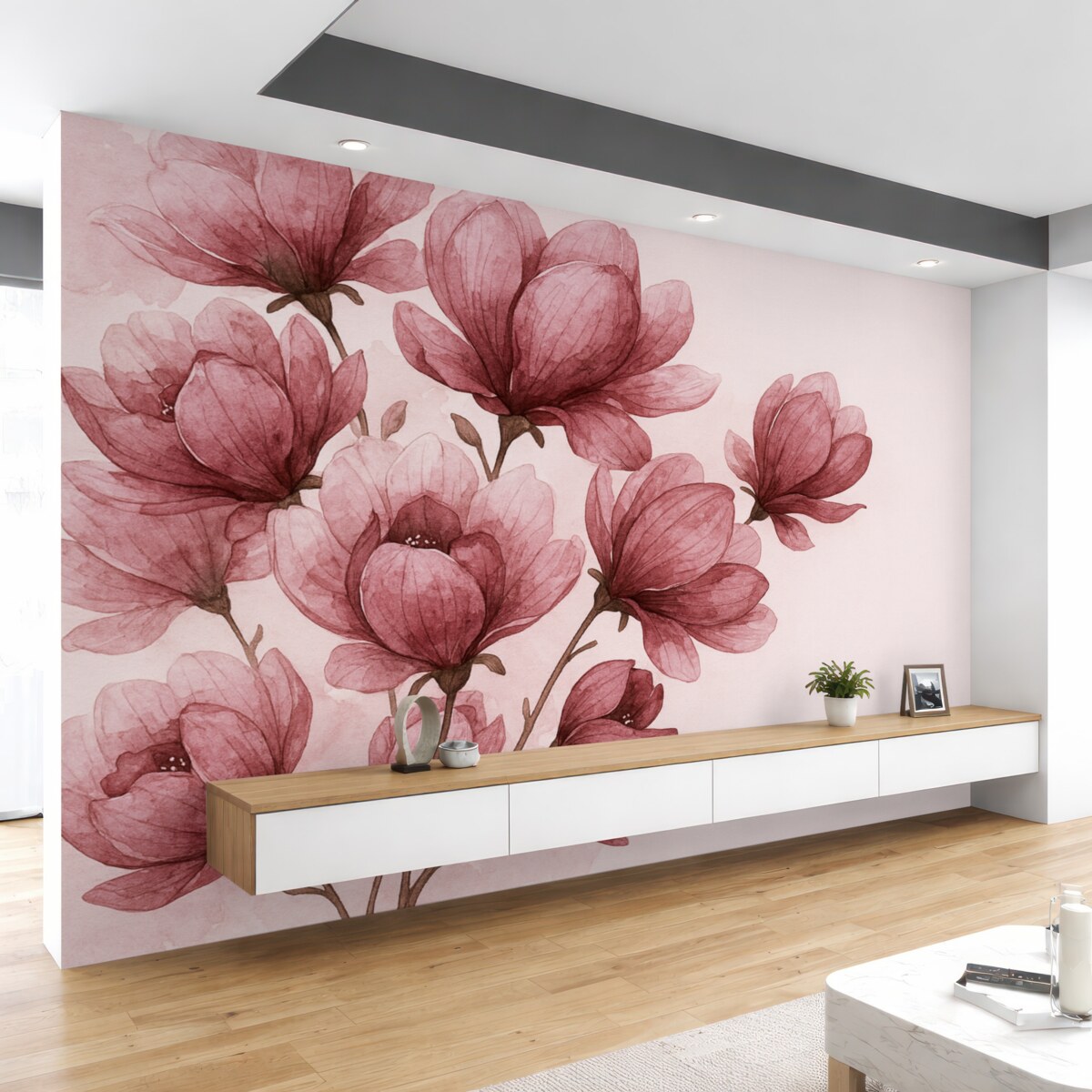 Fototapeta obfite różowe kwiaty