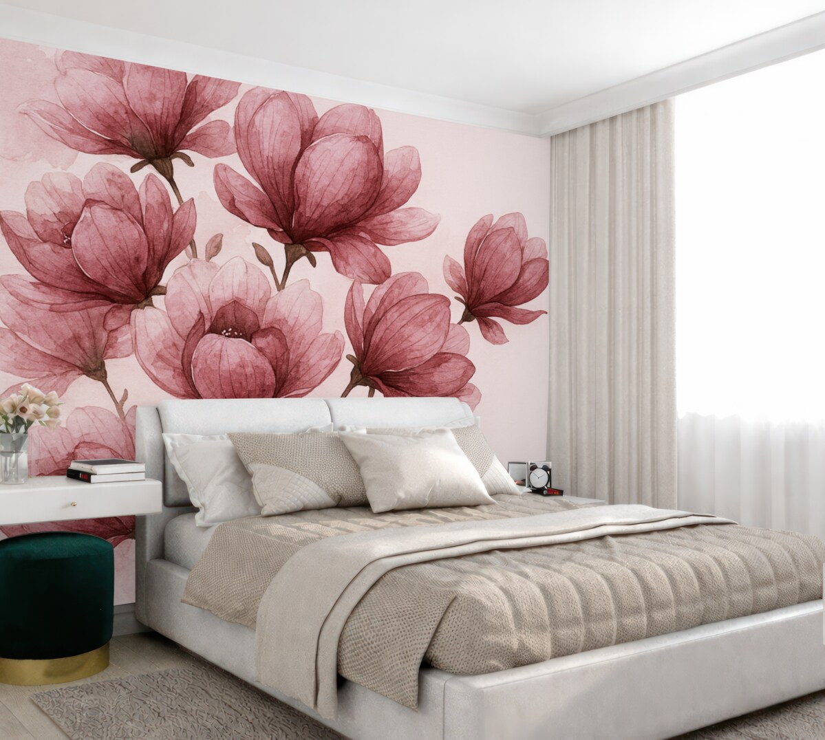 Fototapeta obfite różowe kwiaty