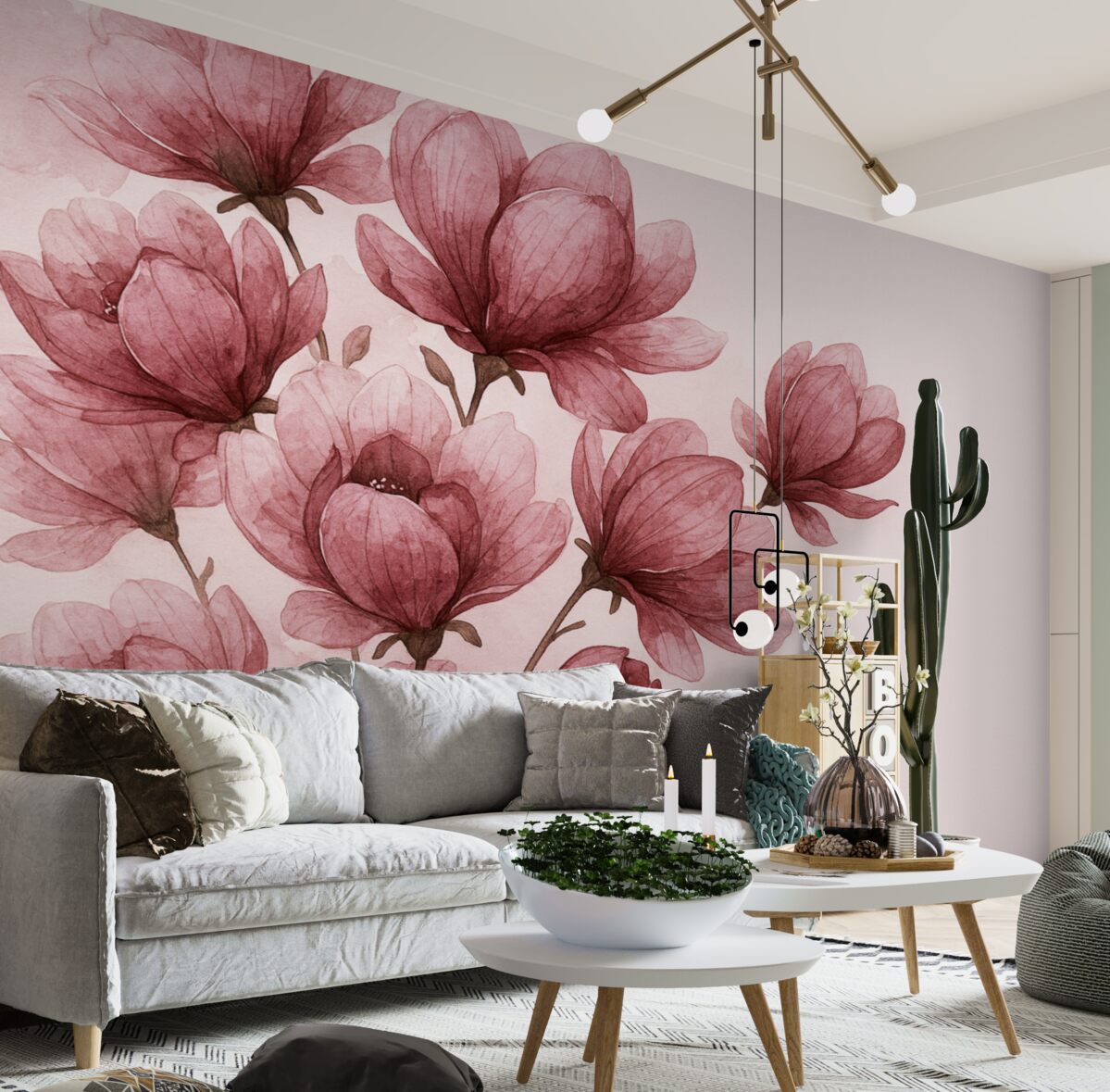 Fototapeta obfite różowe kwiaty