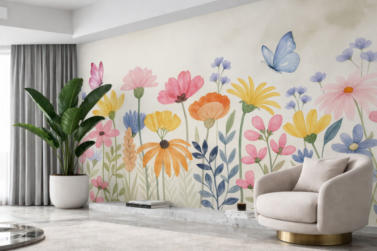 Fototapeta wyraźne dzikie kwiaty