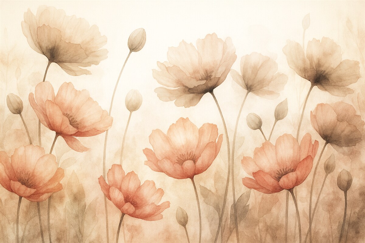 Fototapeta Maki ponad górami.