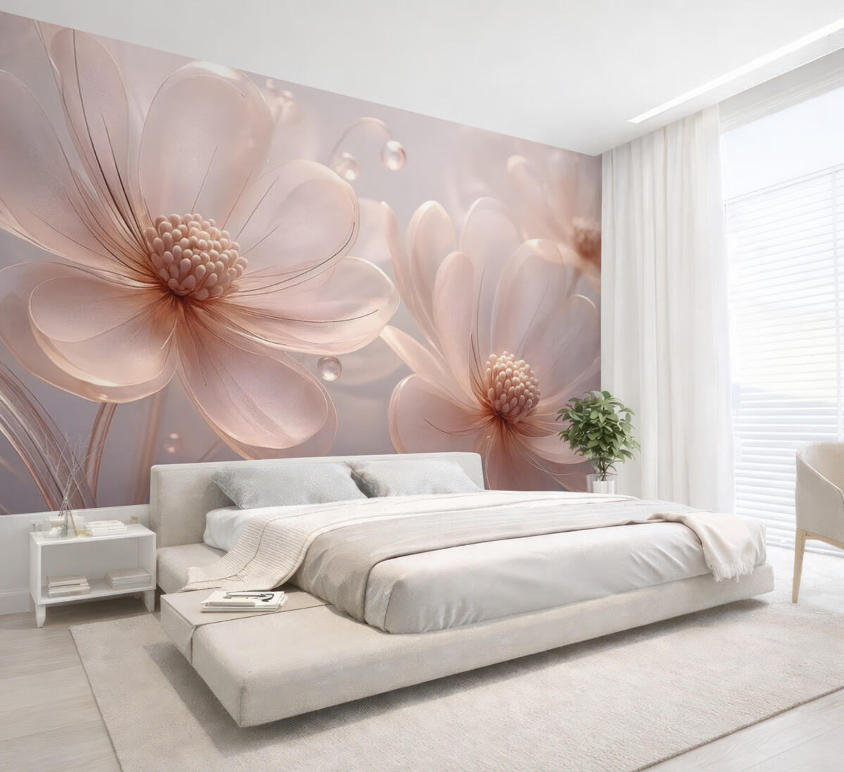 Fototapeta Wielkie, przezroczyste kwiaty.